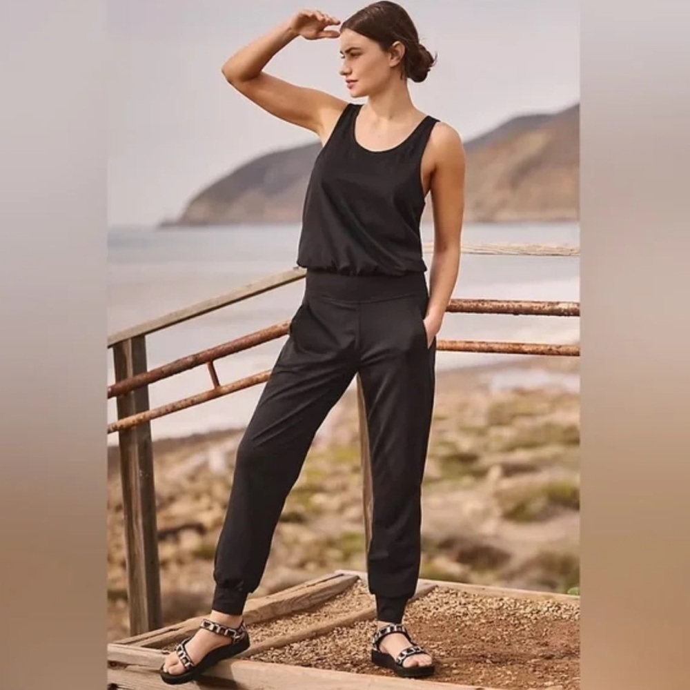 SWEATY BETTY Yoga Jogger Jumpsuit Black Size Medium - Picture 3 of 15